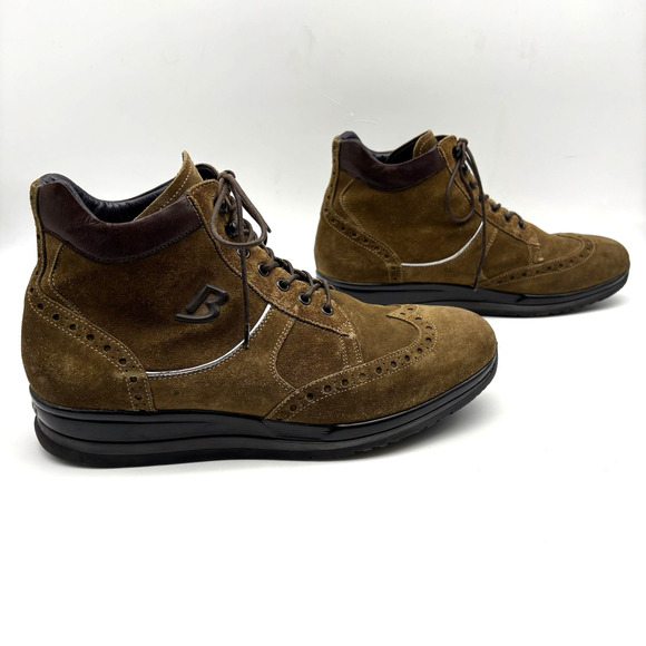 Barracuda 2120 Brown Suede Leather Wingtip Hightop Lace Up Oxfords Men US9B EU43 - Picture 5 of 16